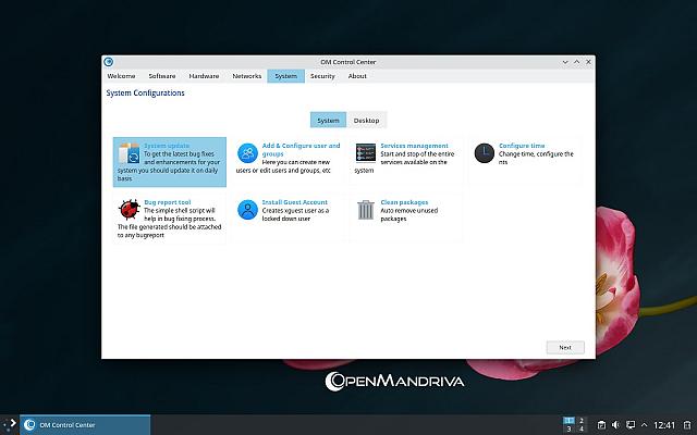OpenMandriva ROME Control Center Update system